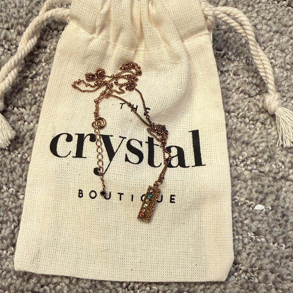 Crystal boutique rainbow chakra necklace